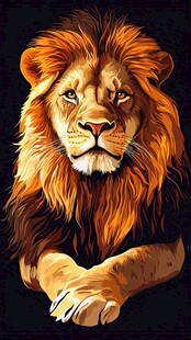 霸气雄狮插画