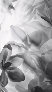 黑白花卉抽象纹理图案