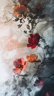 水墨花卉 梦幻诗意之景