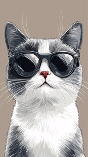 酷帅猫咪戴墨镜
