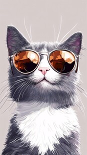 戴墨镜的时髦猫咪