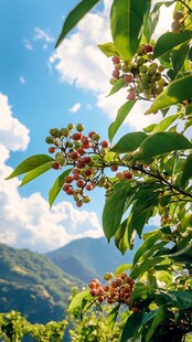 山间枝头的多彩果实