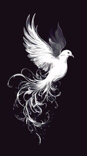 梦幻白鸽展翅飞翔