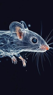 透明小鼠的微观艺术呈现