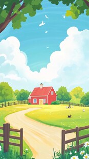 乡村田园风光的宁静场景