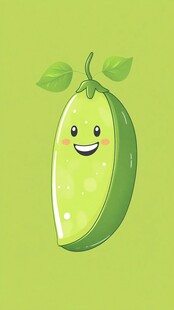 微笑的可爱青豆