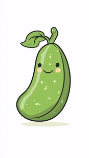 可爱微笑的卡通青豆