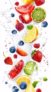 缤纷水果与奶泡的活力碰撞