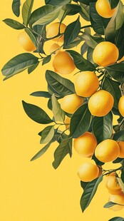 枝头黄果绿叶生机浓