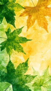 水彩绘就的多彩枫叶背景