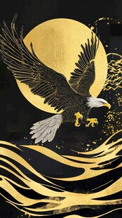 金月雄鹰振翅图