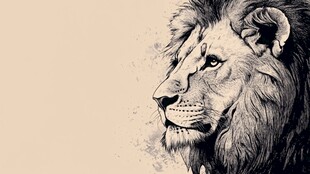 黑白雄狮头像