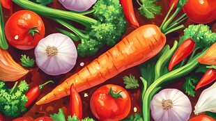 缤纷多彩的新鲜蔬菜组合