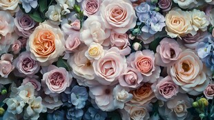 多彩玫瑰花卉美丽组合