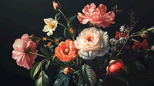 多彩花卉静物瓶插艺术