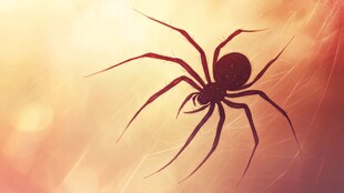 阳光下的神秘蜘蛛剪影