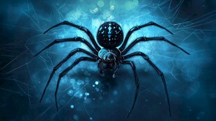 魔幻蓝调巨型蜘蛛特写