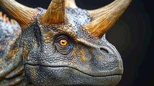 三角龙头部特写