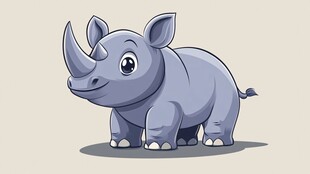 可爱卡通小犀牛形象