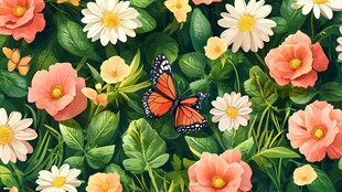 花丛中蝶舞