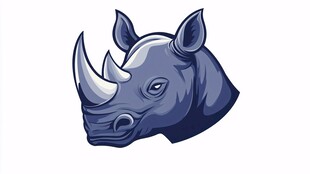 犀牛卡通头像设计