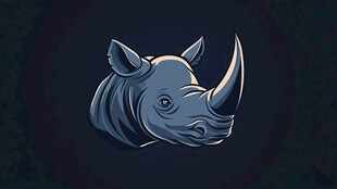 犀牛头插画 独特动物形象