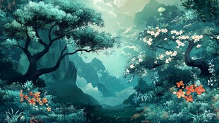 梦幻山林间的自然景致