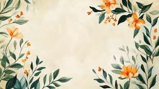 水彩花卉边框背景图