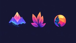 多彩抽象自然元素图标