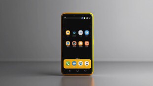 黄色智能手机展示