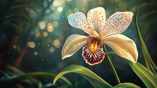 梦幻兰花绽放于绿意间
