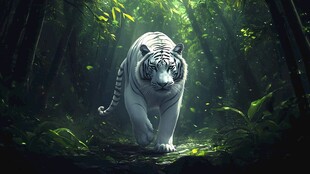 森林中独行的白虎
