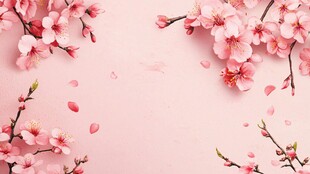 浪漫粉色桃花背景图