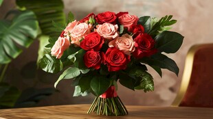 红粉玫瑰精美花束