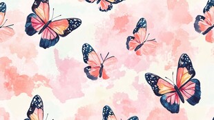 梦幻水彩蝴蝶图案背景