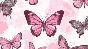 梦幻粉蝶水彩背景图案