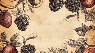 复古风水果插画装饰图