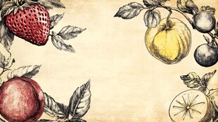 复古风手绘水果装饰图