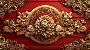 中式木雕牡丹装饰艺术