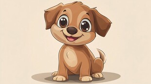 可爱卡通小狗形象展示