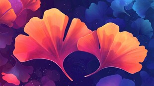 梦幻银杏叶的绚丽色彩世界