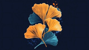 梦幻银杏叶插画艺术