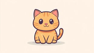 可爱橘猫卡通形象