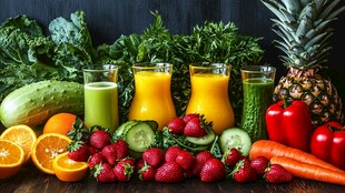 缤纷果蔬与鲜榨果汁组合