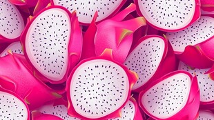 火龙果切片特写画面