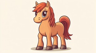 可爱卡通小马形象展示