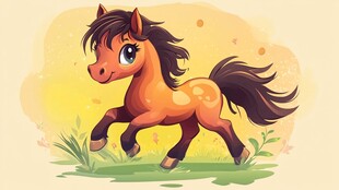 奔跑的可爱小马驹