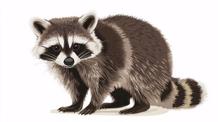 可爱小浣熊插画形象