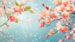 春日烂漫桃花绽放图景