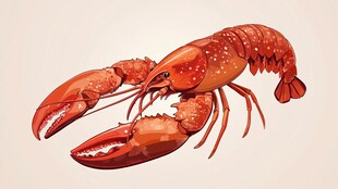 手绘大龙虾